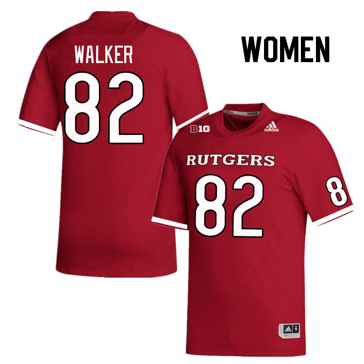 Women #82 Jordan Walker Rutgers Scarlet Knights College Football Jerseys Stitched Sale-Scarlet - Click Image to Close